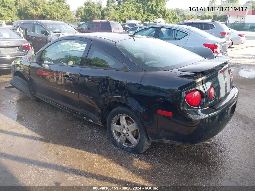 2008 Chevrolet Cobalt Lt VIN: 1G1AL18F487119417 Lot: 40183151