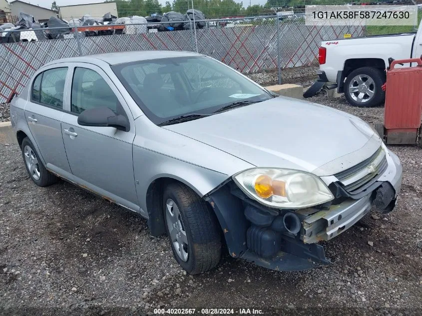 2008 Chevrolet Cobalt Ls VIN: 1G1AK58F587247630 Lot: 40202567