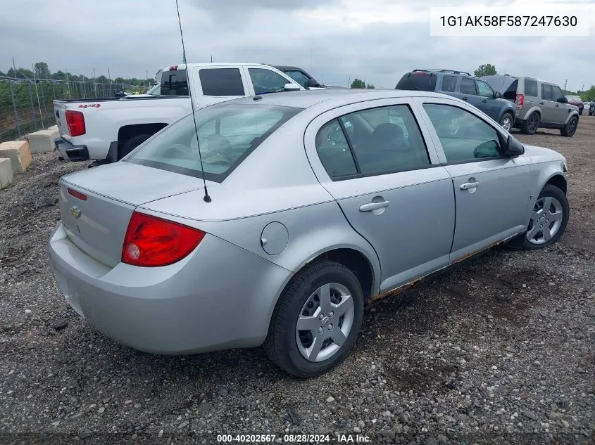 2008 Chevrolet Cobalt Ls VIN: 1G1AK58F587247630 Lot: 40202567