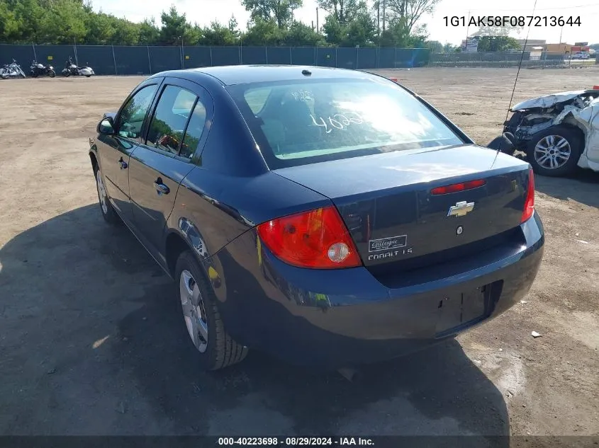 2008 Chevrolet Cobalt Ls VIN: 1G1AK58F087213644 Lot: 40223698