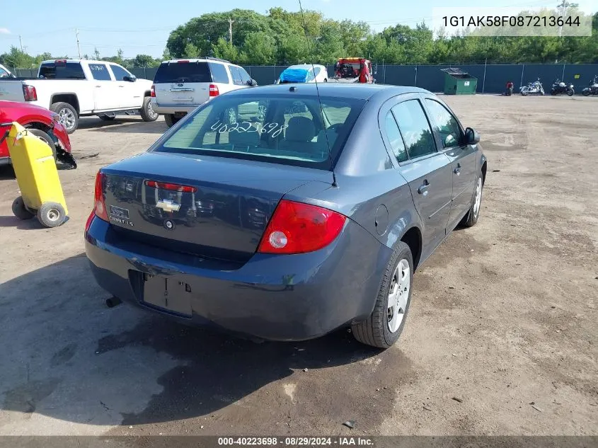 2008 Chevrolet Cobalt Ls VIN: 1G1AK58F087213644 Lot: 40223698