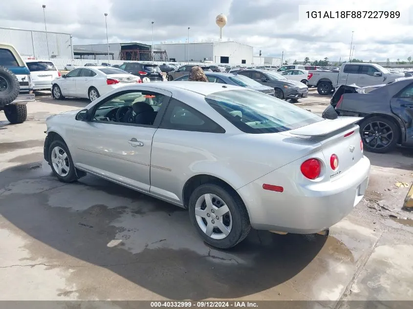 2008 Chevrolet Cobalt Lt VIN: 1G1AL18F887227989 Lot: 40332999