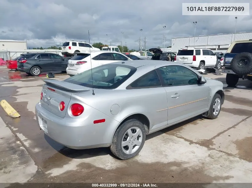 2008 Chevrolet Cobalt Lt VIN: 1G1AL18F887227989 Lot: 40332999