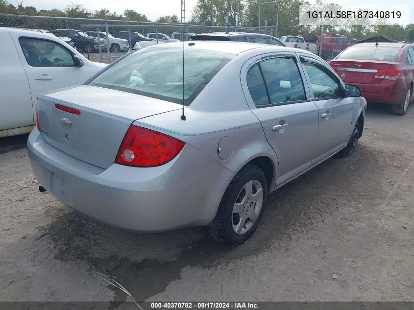 2008 Chevrolet Cobalt Lt VIN: 1G1AL58F187340819 Lot: 40370782