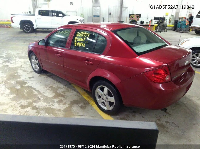 2010 Chevrolet Cobalt Lt VIN: 1G1AD5F52A7119842 Lot: 20171975