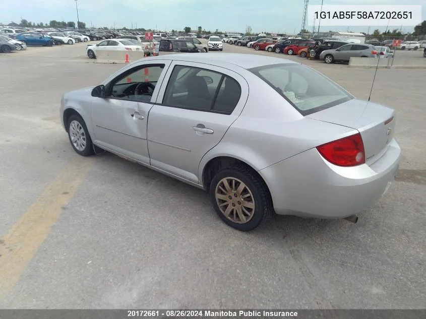 2010 Chevrolet Cobalt Ls VIN: 1G1AB5F58A7202651 Lot: 20172661