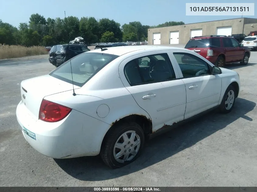 2010 Chevrolet Cobalt Lt VIN: 1G1AD5F56A7131511 Lot: 39593596