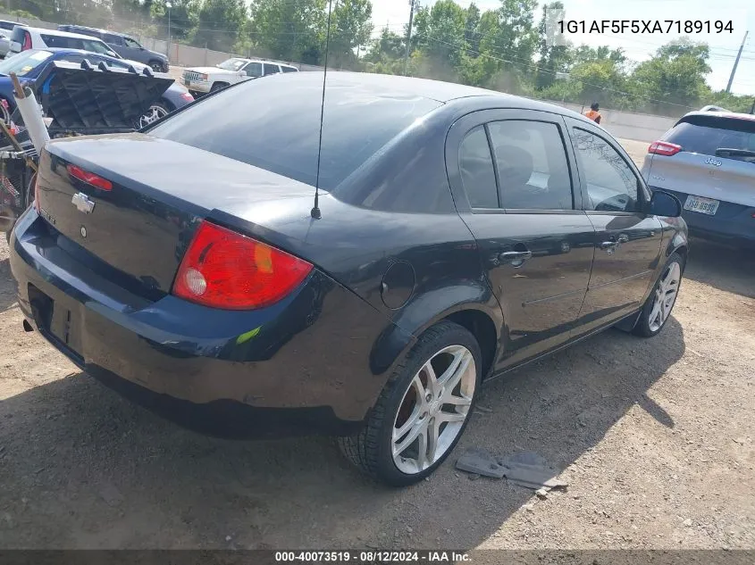 2010 Chevrolet Cobalt Lt VIN: 1G1AF5F5XA7189194 Lot: 40073519