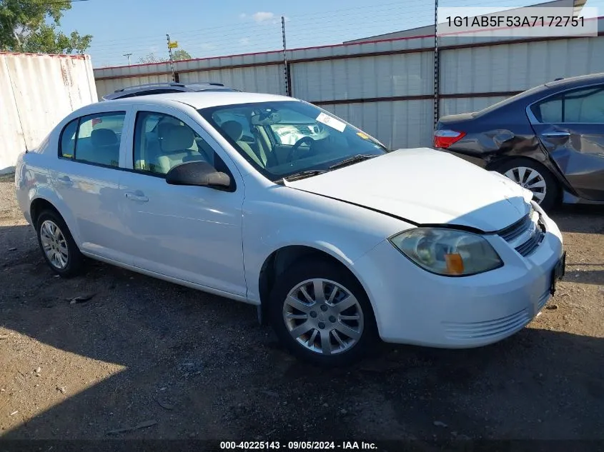 2010 Chevrolet Cobalt Ls VIN: 1G1AB5F53A7172751 Lot: 40225143