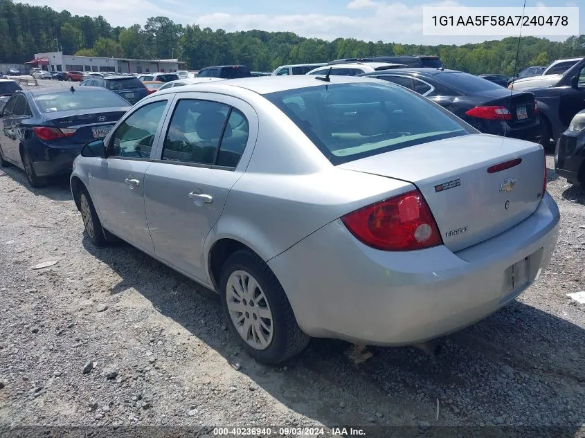 2010 Chevrolet Cobalt Ls VIN: 1G1AA5F58A7240478 Lot: 40236940