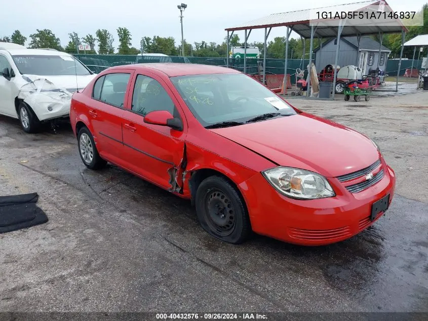 2010 Chevrolet Cobalt Lt VIN: 1G1AD5F51A7146837 Lot: 40432576