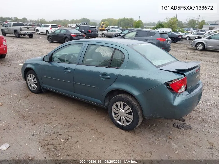 2010 Chevrolet Cobalt 1Lt VIN: 1G1AD5F5XA7138672 Lot: 40434163