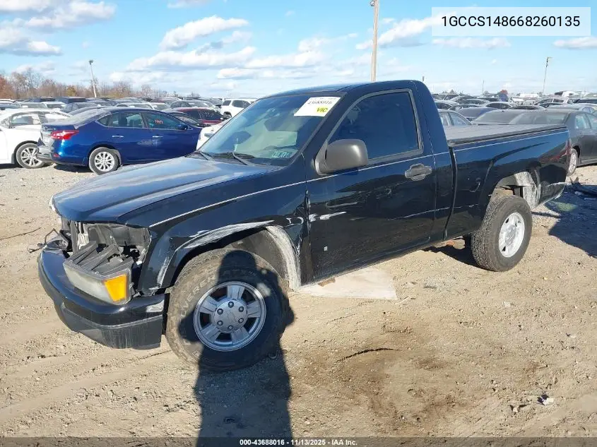 1GCCS148668260135 2006 Chevrolet Colorado Ls