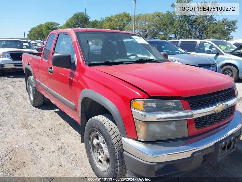 1GCDT19E478100272 2007 Chevrolet Colorado Lt