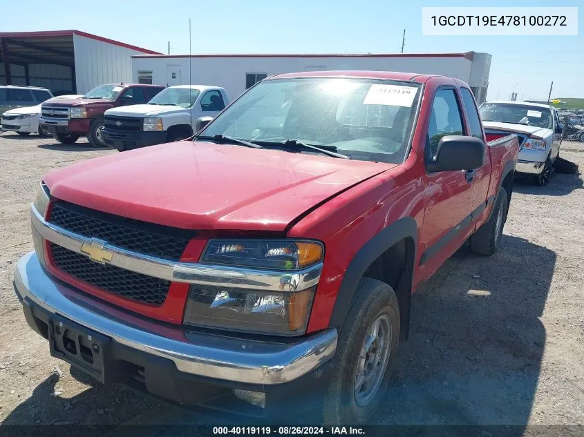 1GCDT19E478100272 2007 Chevrolet Colorado Lt