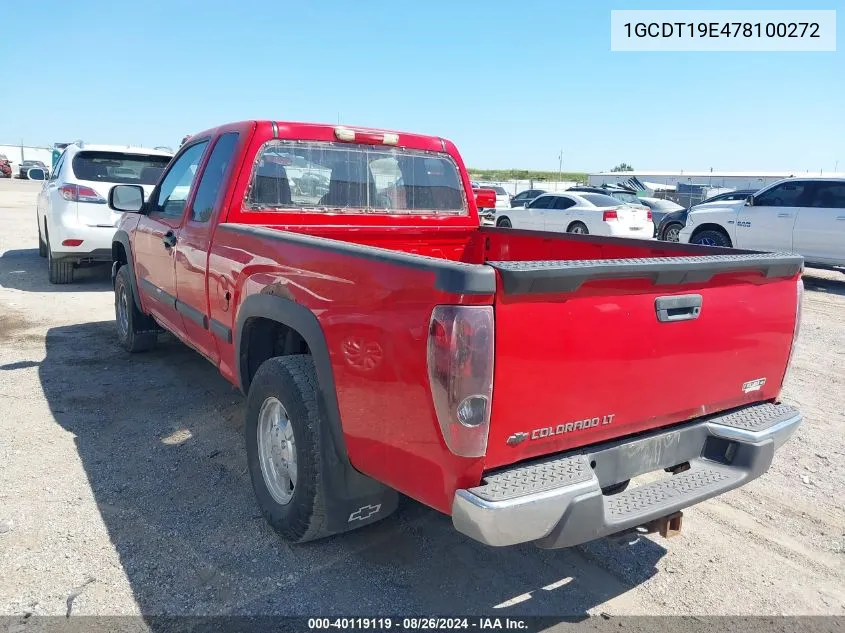 1GCDT19E478100272 2007 Chevrolet Colorado Lt