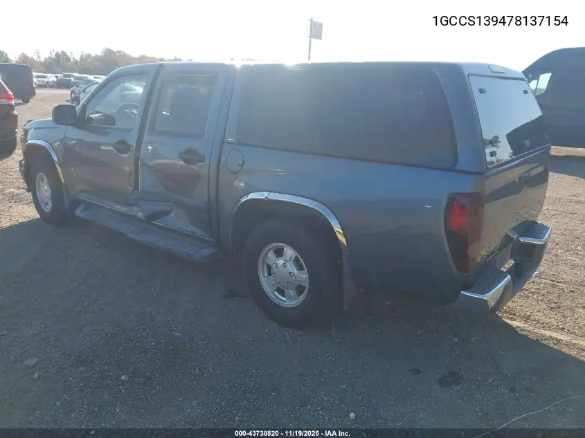 1GCCS139478137154 2007 Chevrolet Colorado Lt