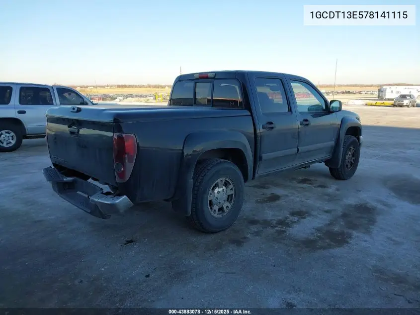 1GCDT13E578141115 2007 Chevrolet Colorado Lt