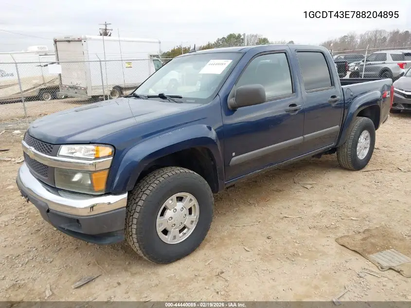 1GCDT43E788204895 2008 Chevrolet Colorado Lt