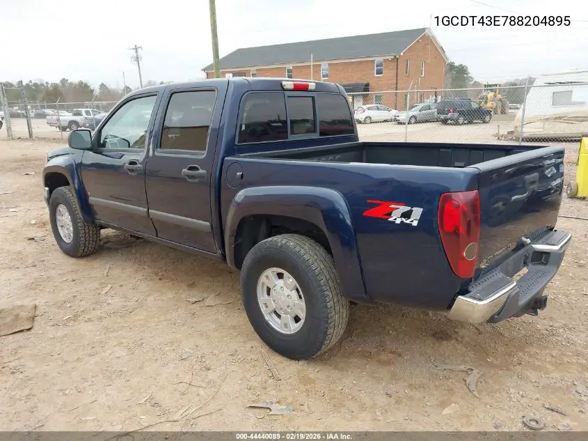 1GCDT43E788204895 2008 Chevrolet Colorado Lt
