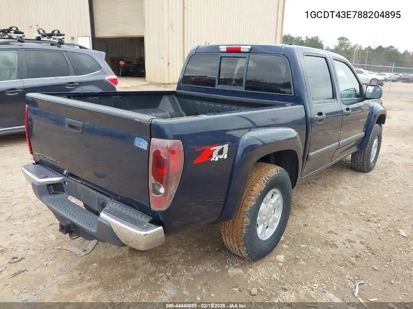 1GCDT43E788204895 2008 Chevrolet Colorado Lt