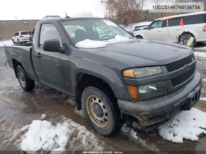1GCCS149798106756 2009 Chevrolet Colorado Work Truck