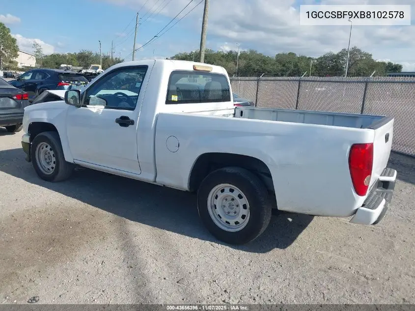 1GCCSBF9XB8102578 2011 Chevrolet Colorado Work Truck