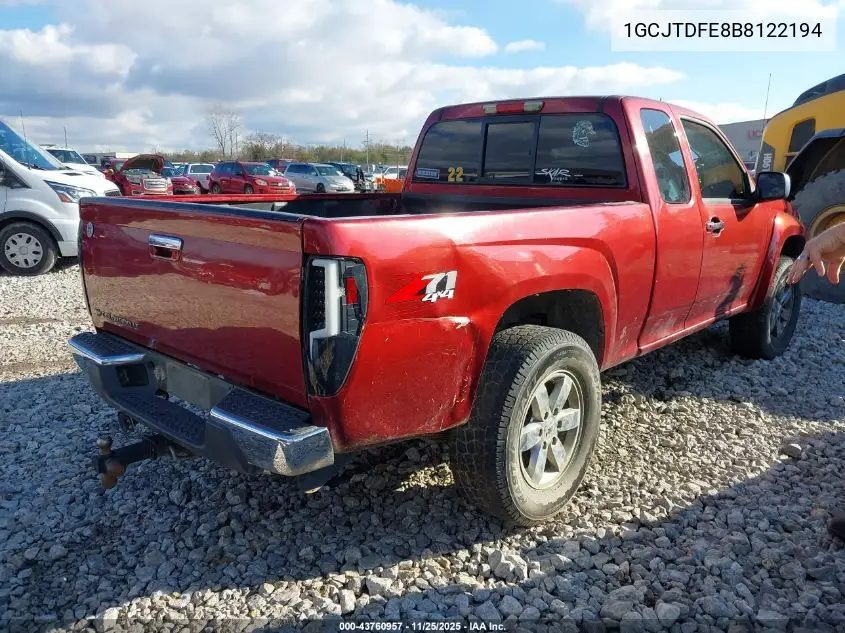 1GCJTDFE8B8122194 2011 Chevrolet Colorado 2Lt