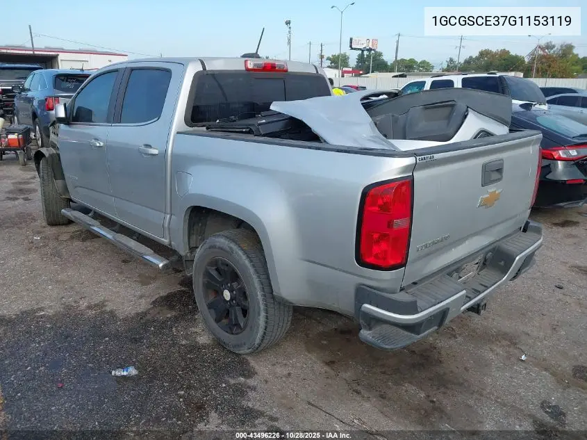 1GCGSCE37G1153119 2016 Chevrolet Colorado Lt