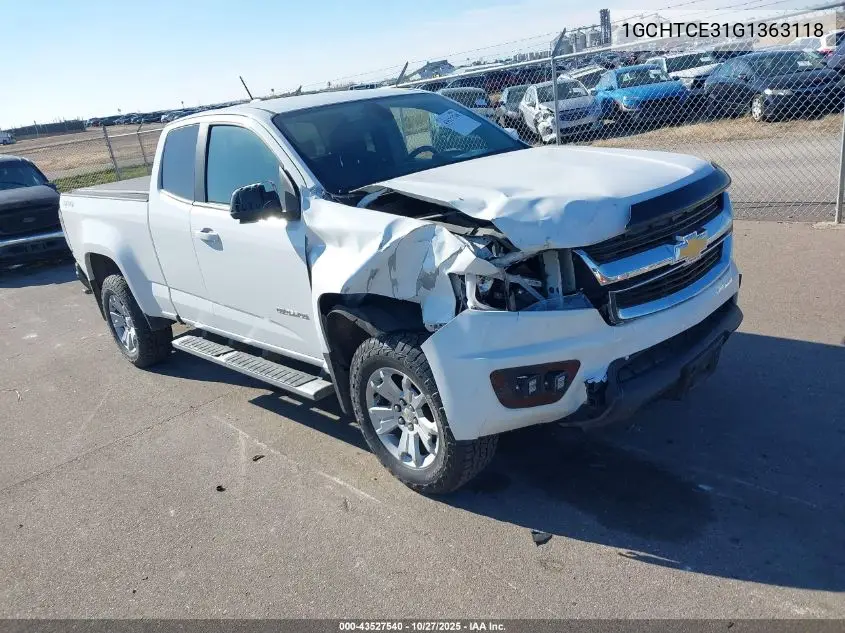 1GCHTCE31G1363118 2016 Chevrolet Colorado Lt
