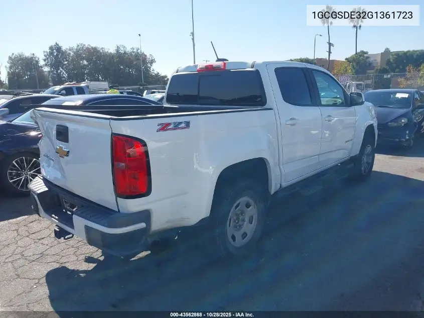 1GCGSDE32G1361723 2016 Chevrolet Colorado Z71