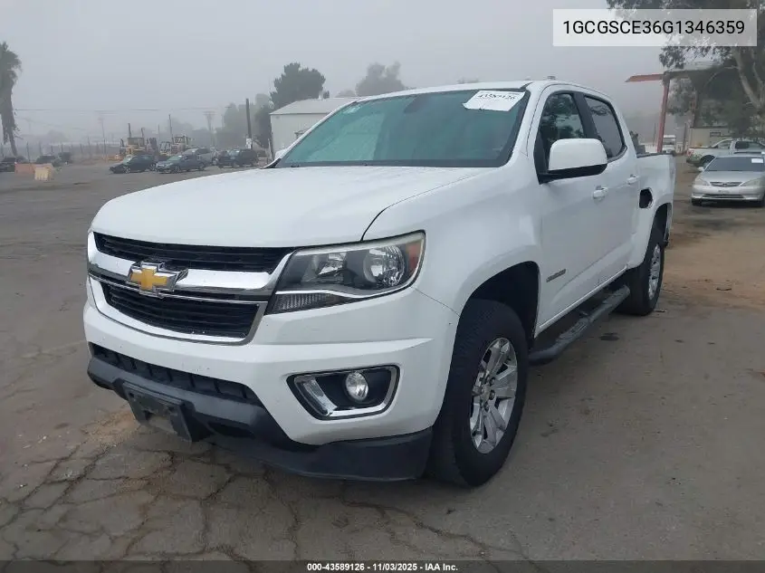 1GCGSCE36G1346359 2016 Chevrolet Colorado Lt