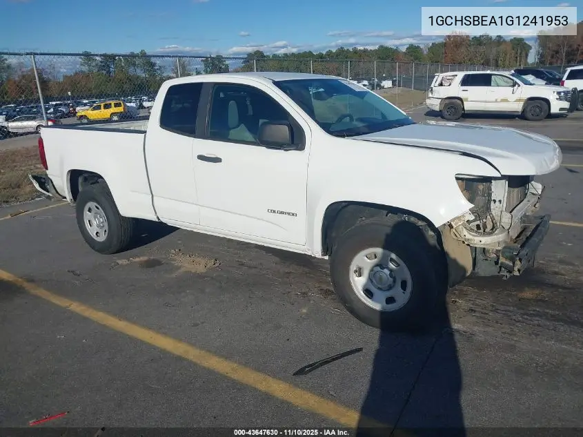 1GCHSBEA1G1241953 2016 Chevrolet Colorado Wt