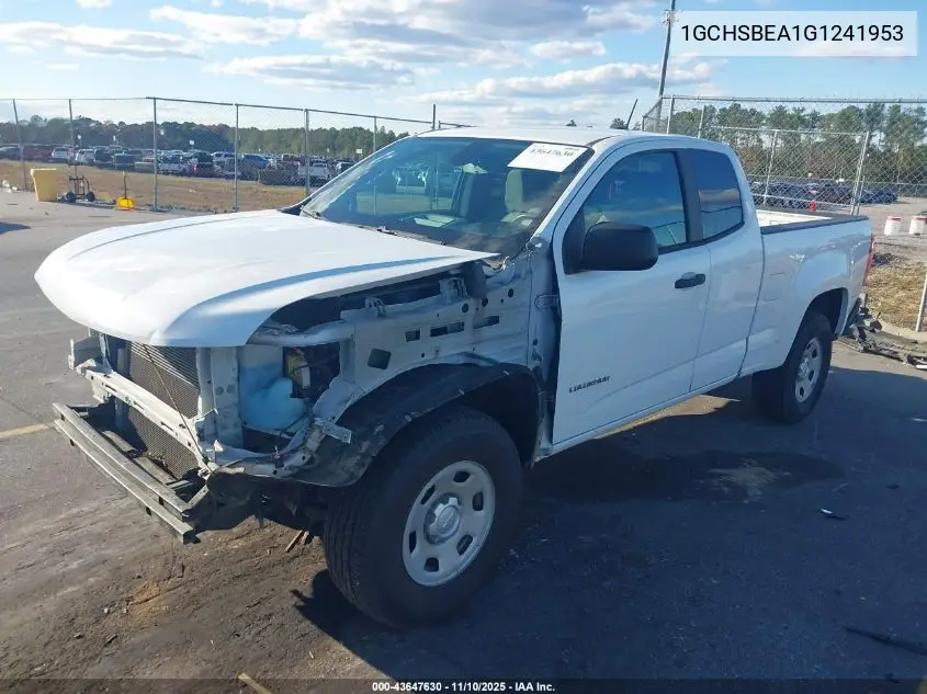 1GCHSBEA1G1241953 2016 Chevrolet Colorado Wt