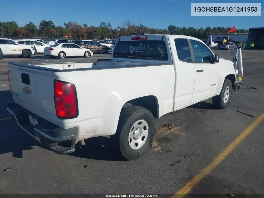 1GCHSBEA1G1241953 2016 Chevrolet Colorado Wt