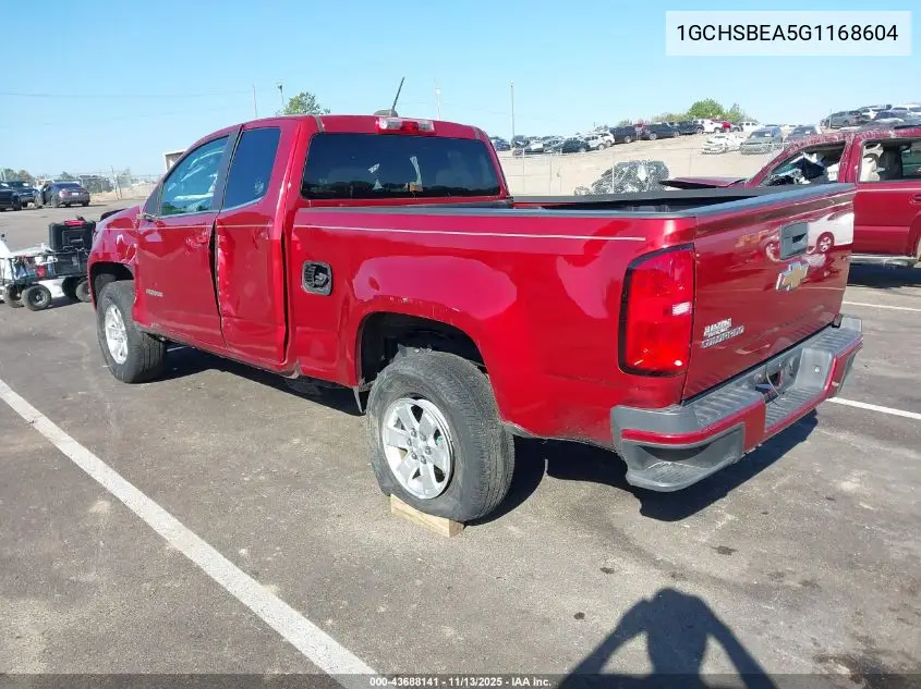 1GCHSBEA5G1168604 2016 Chevrolet Colorado Wt