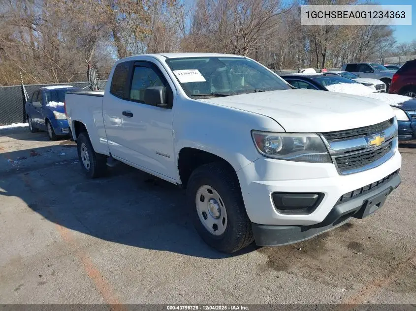 1GCHSBEA0G1234363 2016 Chevrolet Colorado Wt