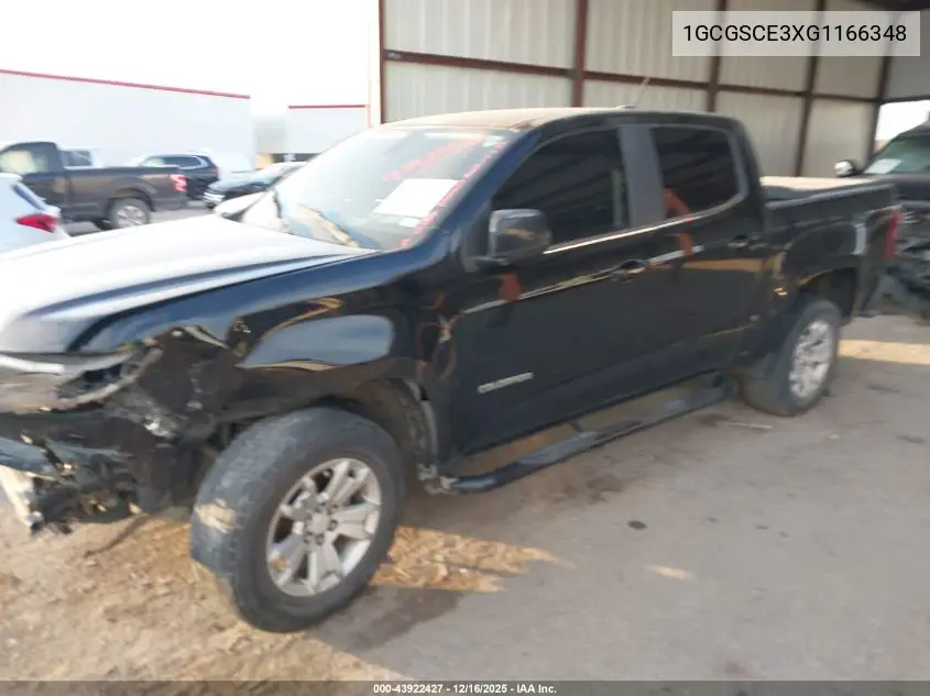 1GCGSCE3XG1166348 2016 Chevrolet Colorado Lt