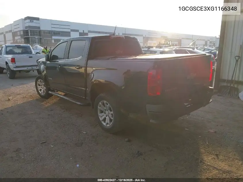 1GCGSCE3XG1166348 2016 Chevrolet Colorado Lt