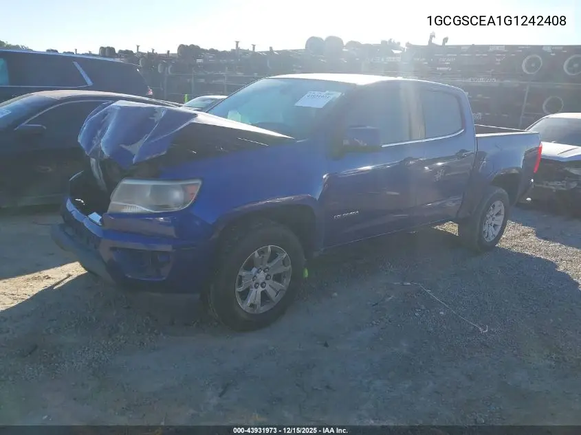 1GCGSCEA1G1242408 2016 Chevrolet Colorado Lt