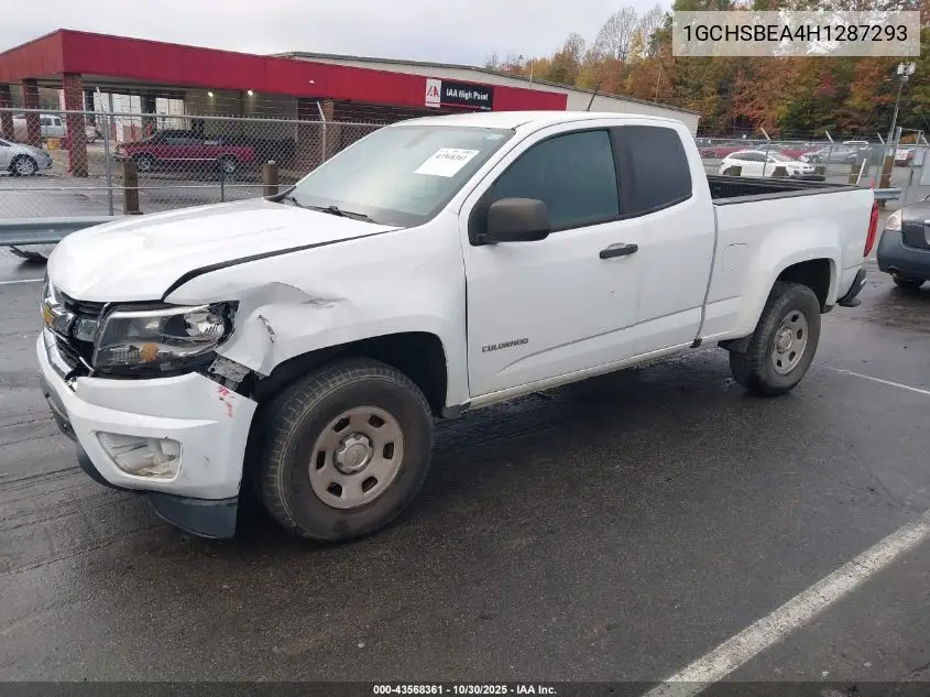 1GCHSBEA4H1287293 2017 Chevrolet Colorado Wt