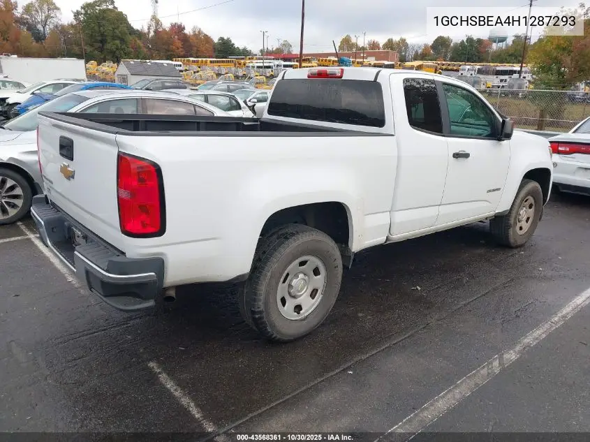 1GCHSBEA4H1287293 2017 Chevrolet Colorado Wt