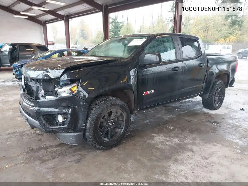 1GCGTDEN0H1151878 2017 Chevrolet Colorado Z71