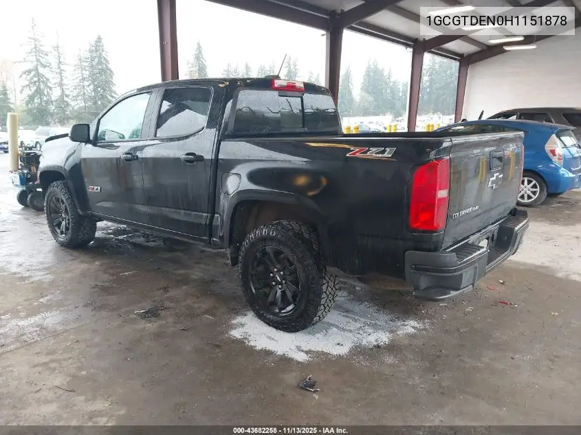 1GCGTDEN0H1151878 2017 Chevrolet Colorado Z71