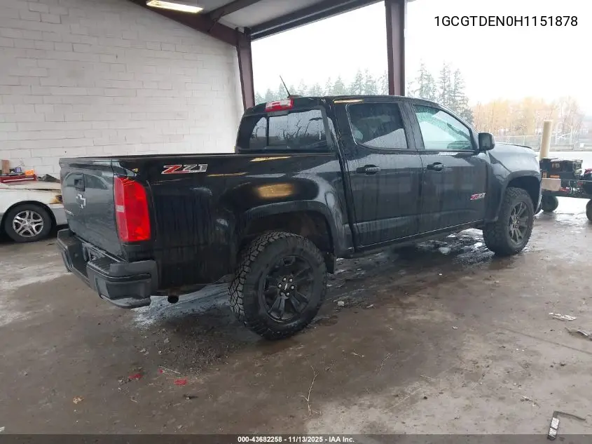 1GCGTDEN0H1151878 2017 Chevrolet Colorado Z71
