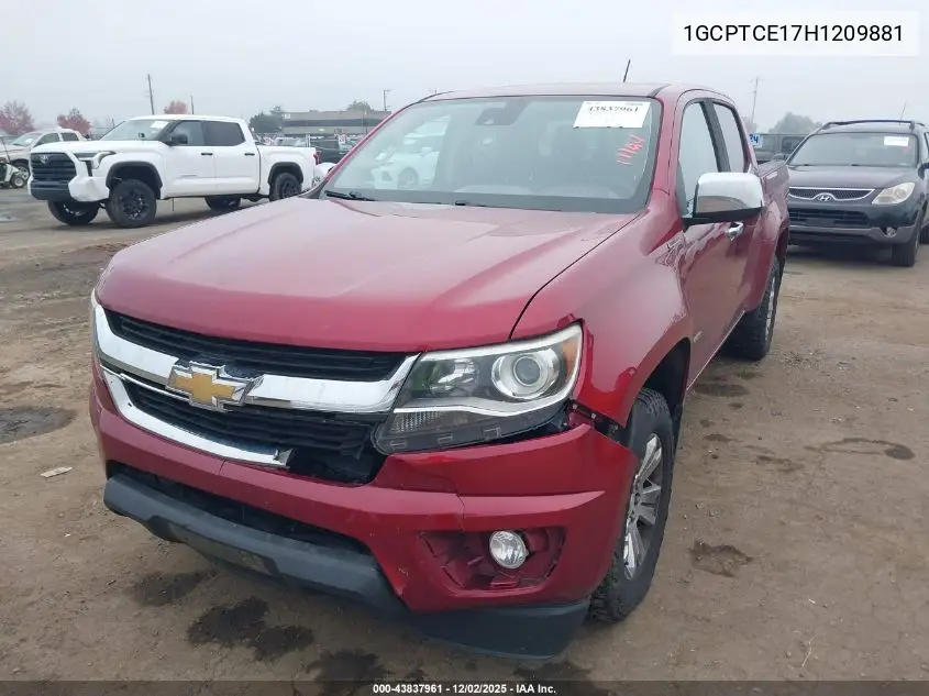 1GCPTCE17H1209881 2017 Chevrolet Colorado Lt