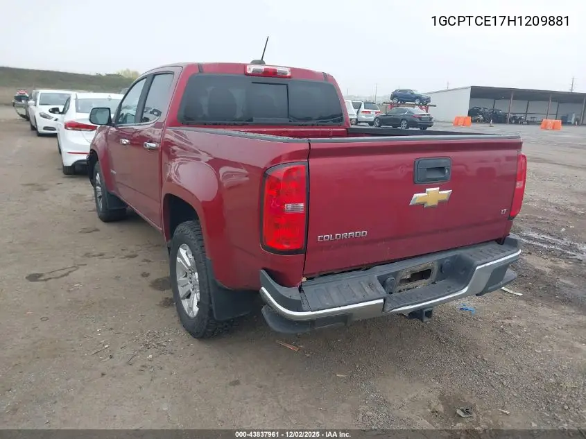 1GCPTCE17H1209881 2017 Chevrolet Colorado Lt