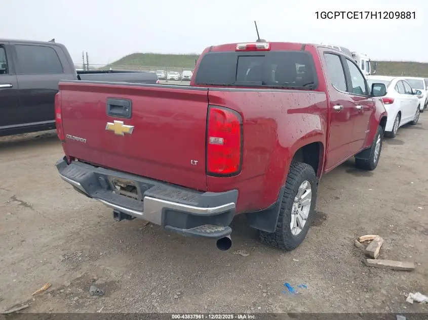 1GCPTCE17H1209881 2017 Chevrolet Colorado Lt