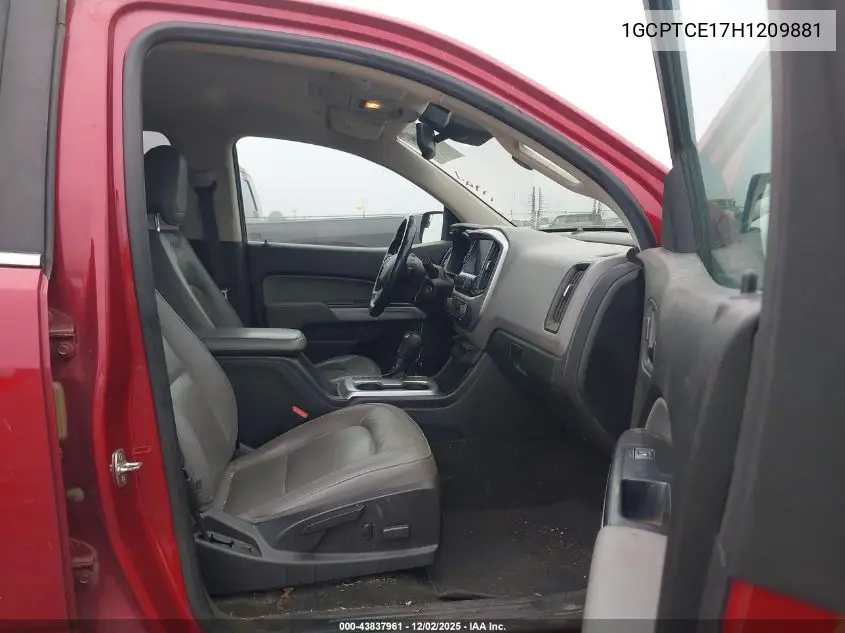 1GCPTCE17H1209881 2017 Chevrolet Colorado Lt