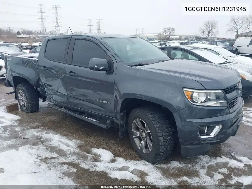 1GCGTDEN6H1231945 2017 Chevrolet Colorado Z71